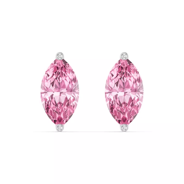 Marquise Pink Tourmaline Stud Earrings