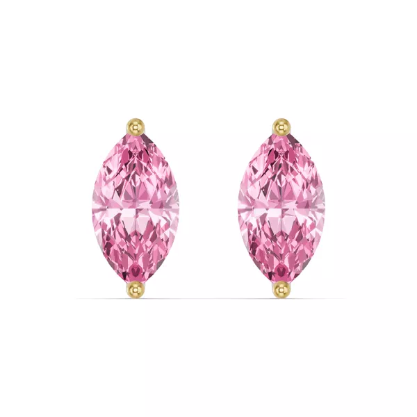 Marquise Pink Tourmaline Stud Earrings