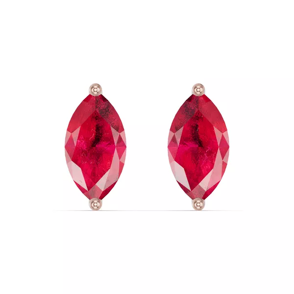 Marquise Ruby Stud Earrings