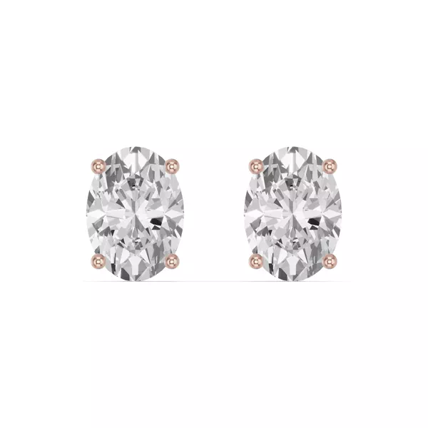 Oval Lab Diamond Stud Earrings