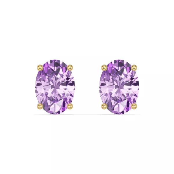 Oval Amethyst Stud Earrings