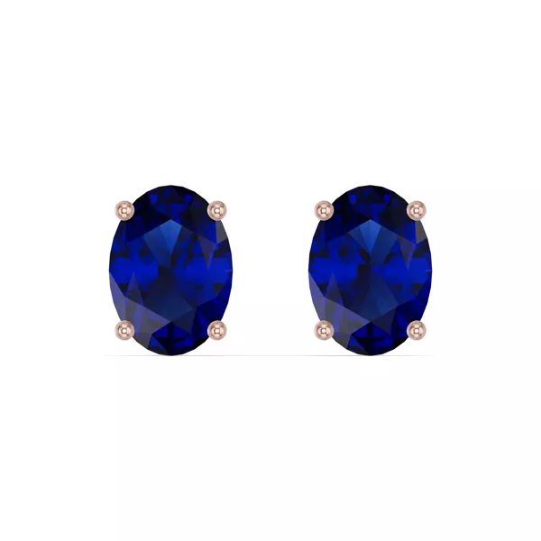 Oval Sapphire Stud Earrings