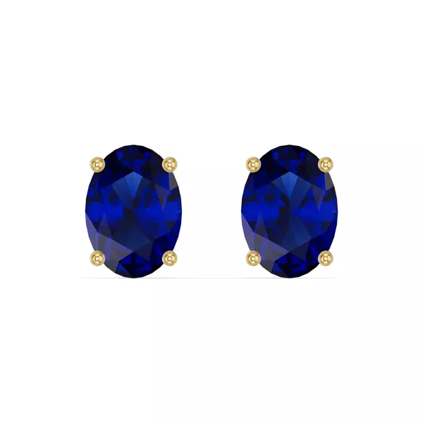Oval Sapphire Stud Earrings