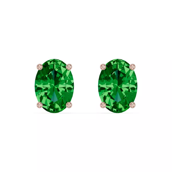Oval Emerald Stud Earrings