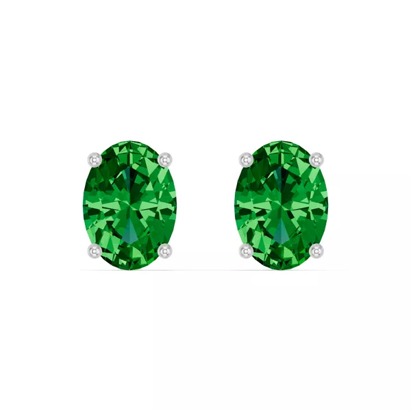 Oval Emerald Stud Earrings