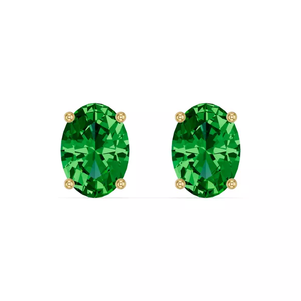 Oval Emerald Stud Earrings