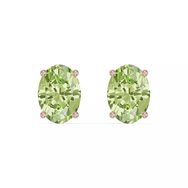 Oval Peridot Stud Earrings