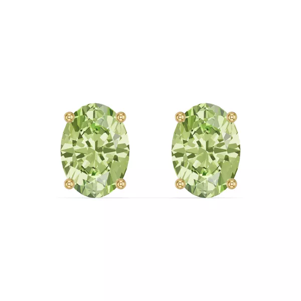 Oval Peridot Stud Earrings
