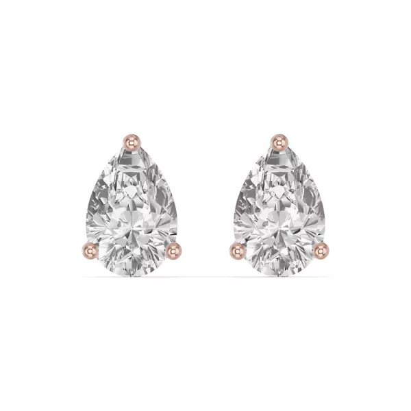Pear-Shaped Lab Diamond Stud Earrings