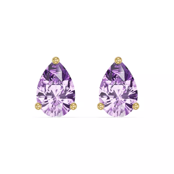 Pear-Shaped Amethyst Stud Earrings