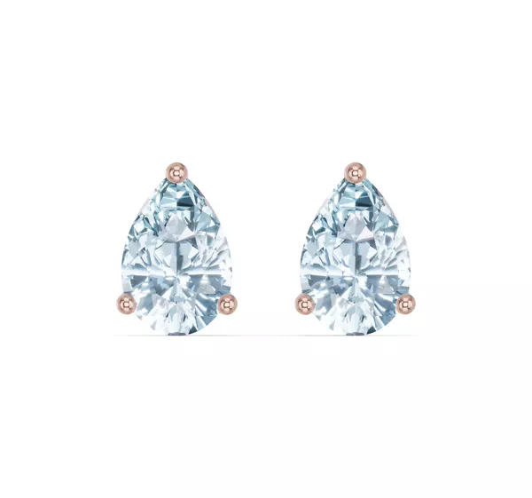 Pear-Shaped Aquamarine Stud Earrings