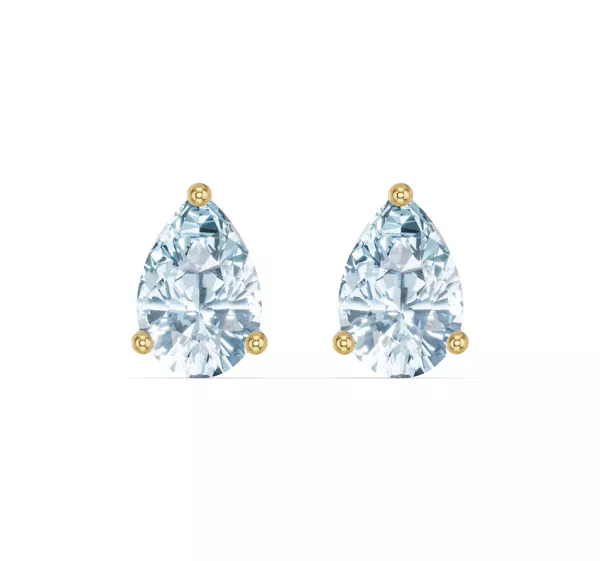 Pear-Shaped Aquamarine Stud Earrings