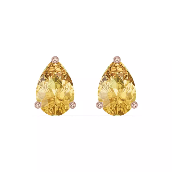 Pear-Shaped Citrine Stud Earrings