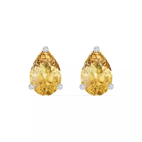 Pear-Shaped Citrine Stud Earrings