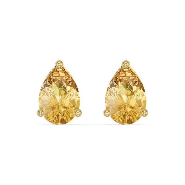 Pear-Shaped Citrine Stud Earrings