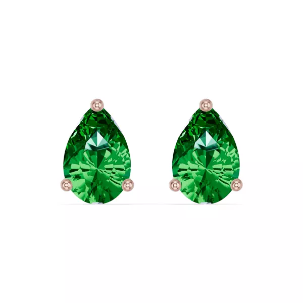 Pear-Shaped Emerald Stud Earrings