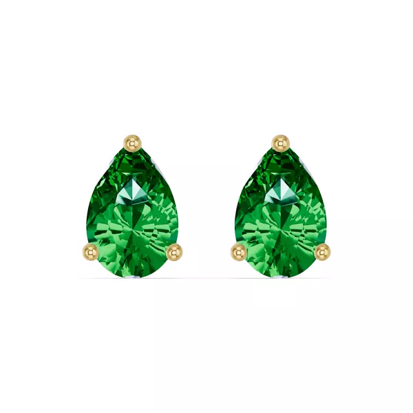 Pear-Shaped Emerald Stud Earrings