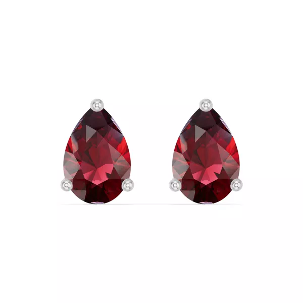 Pear-Shaped Garnet Stud Earrings