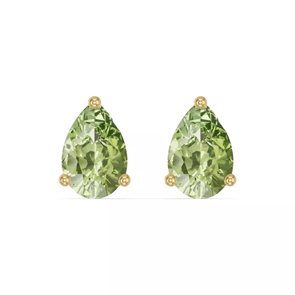 Pear-Shaped Peridot Stud Earrings