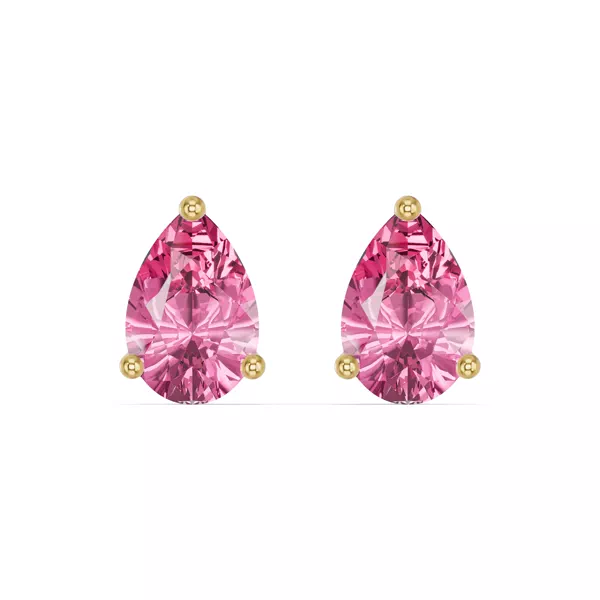 Pear-Shaped Pink Tourmaline Stud Earrings