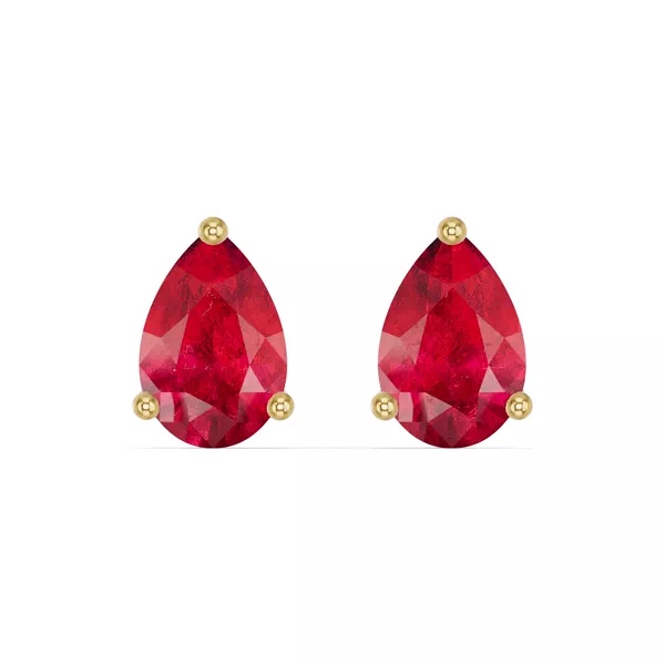 Pear-Shaped Ruby Stud Earrings