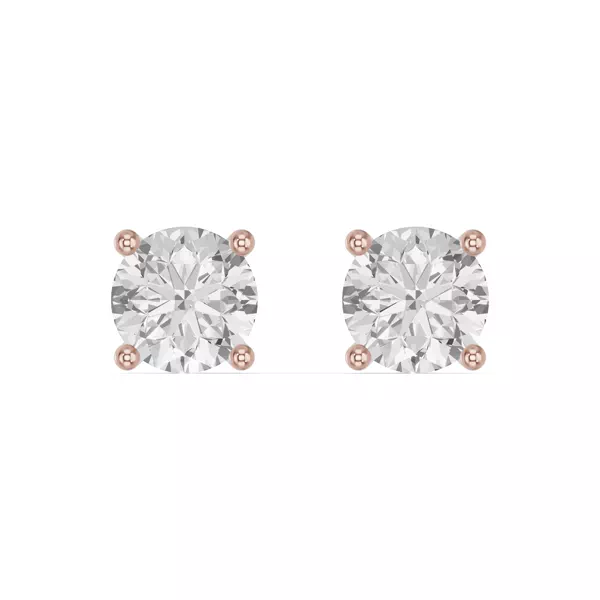 Round Lab Diamond Stud Earrings