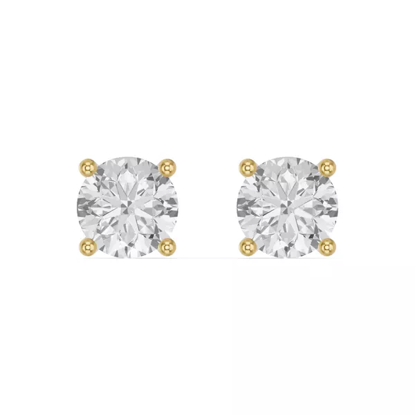Round Lab Diamond Stud Earrings