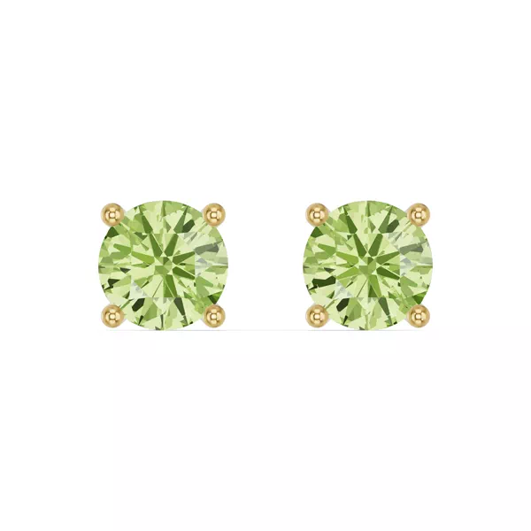 Round Peridot Stud Earrings