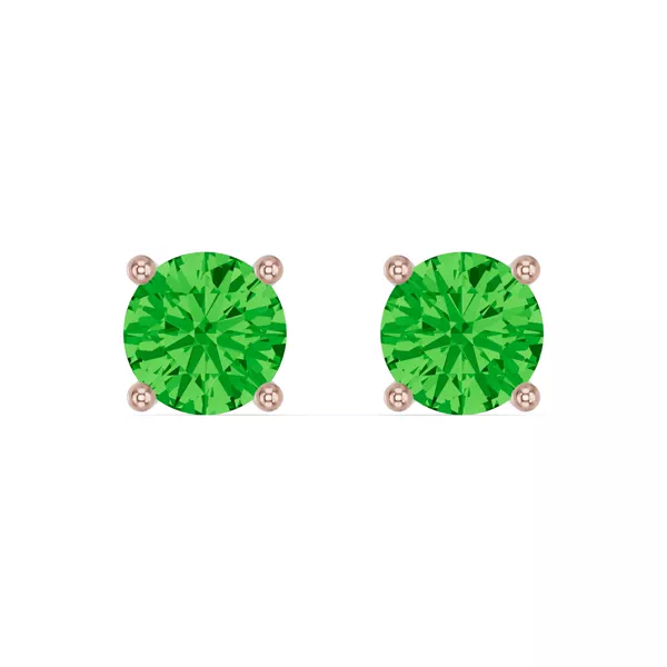 Round Tsavorite Stud Earrings