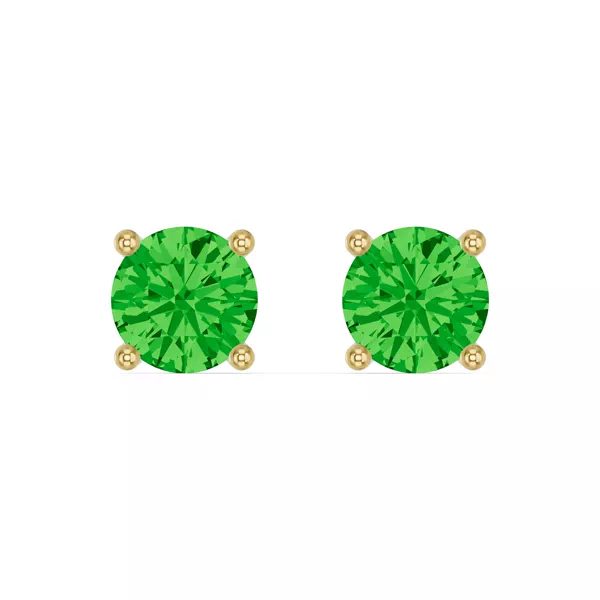 Round Tsavorite Stud Earrings