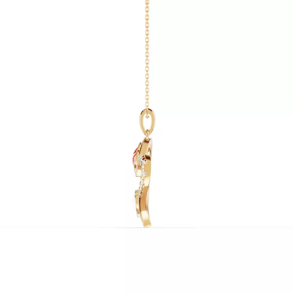 Duet Pavé Heart Necklace – Red & White