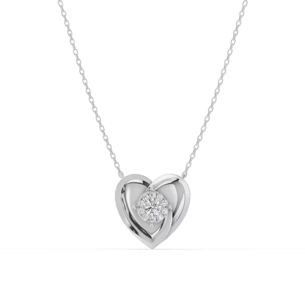 Spira Lab Pavé Halo Heart Silver Necklace