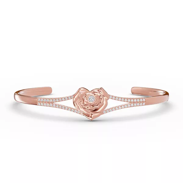 Rose Heart Lab Diamond Bangle