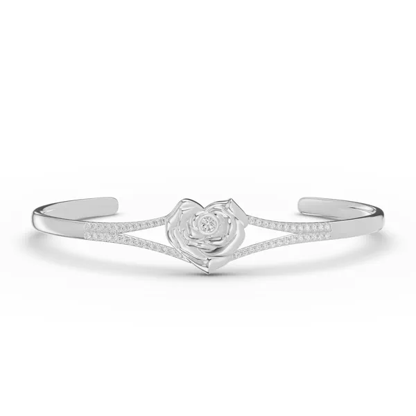 Rose Heart Diamond Bangle