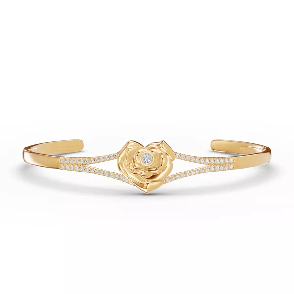 Rose Heart Diamond Bangle