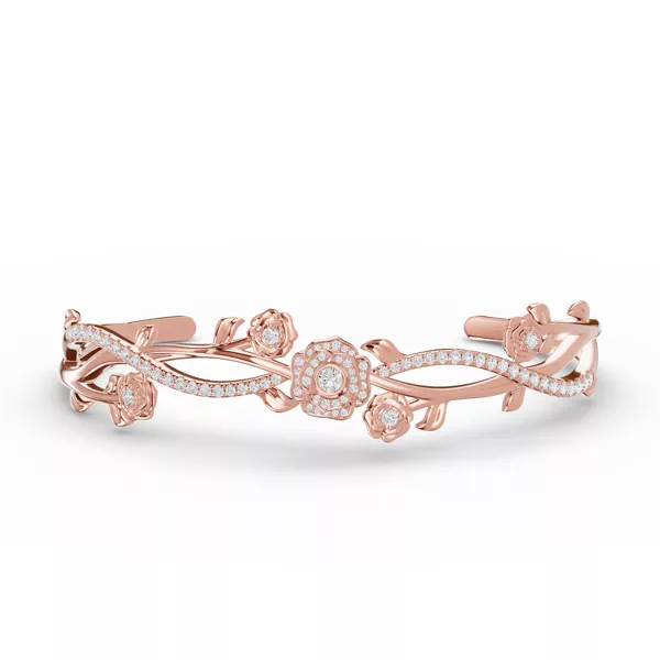 Camelia Floral Diamond Bangle