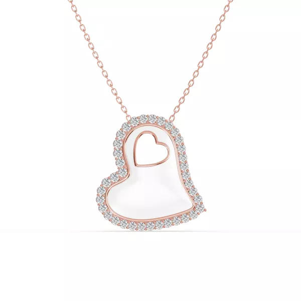 Cherish White Pavé Heart Necklace