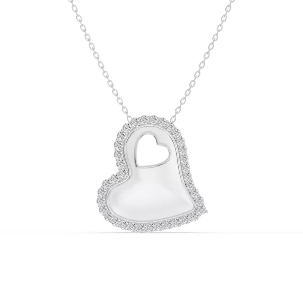 Cherish White Pavé Heart Necklace
