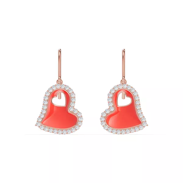 Cherish Red Pavé Heart Earrings