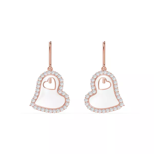 Cherish White Lab Pavé Heart Earrings