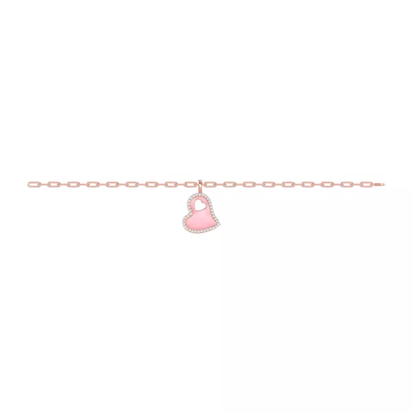 Cherish Pink Lab Pavé Heart Bracelet