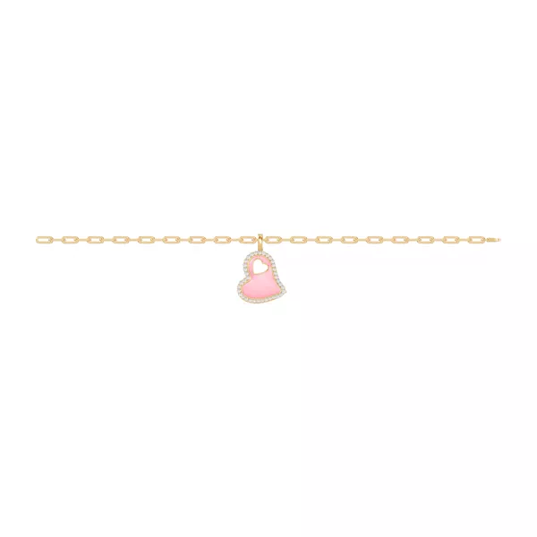 Cherish Pink Lab Pavé Heart Bracelet
