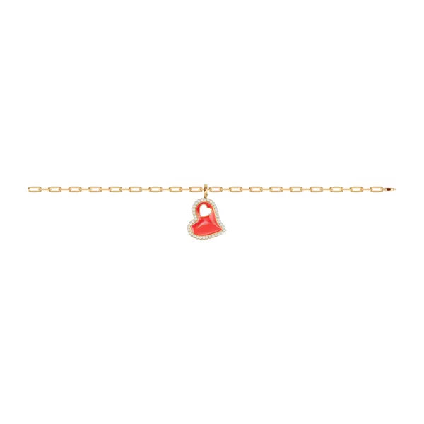 Cherish Red Lab Pavé Heart Bracelet