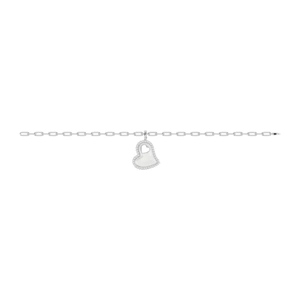 Cherish White Lab Pavé Heart Bracelet