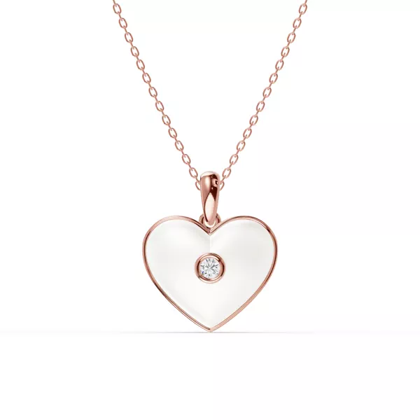 Devotion White Heart Bezel Diamond Necklace