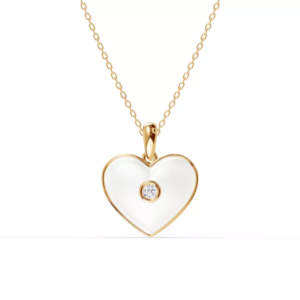 Devotion White Heart Bezel Diamond Necklace