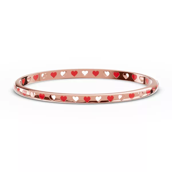 Eternity Red Heart Bangle
