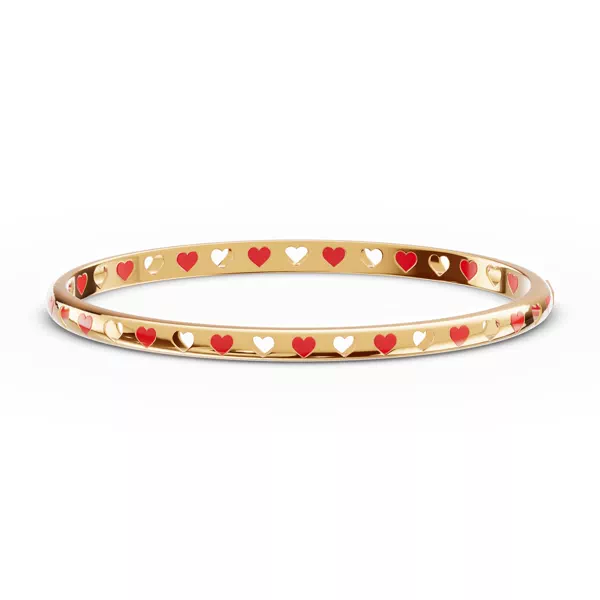 Eternity Red Heart Bangle