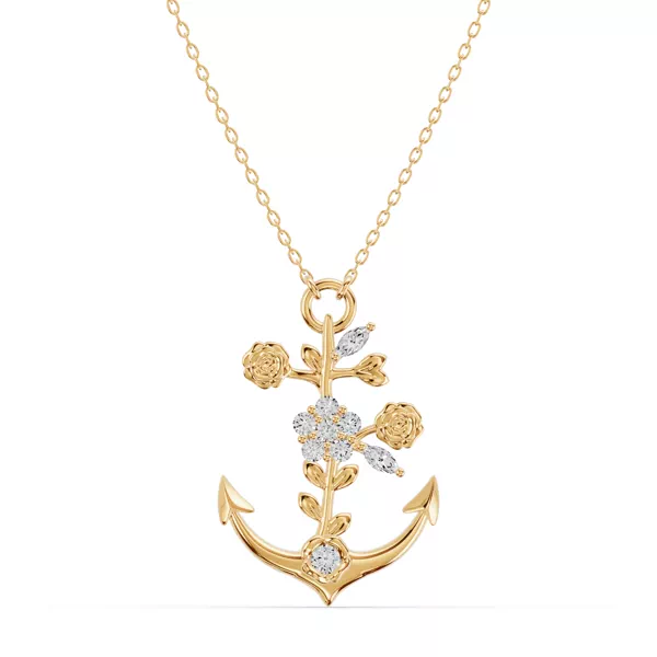 Vine Anchor Diamond Pendant