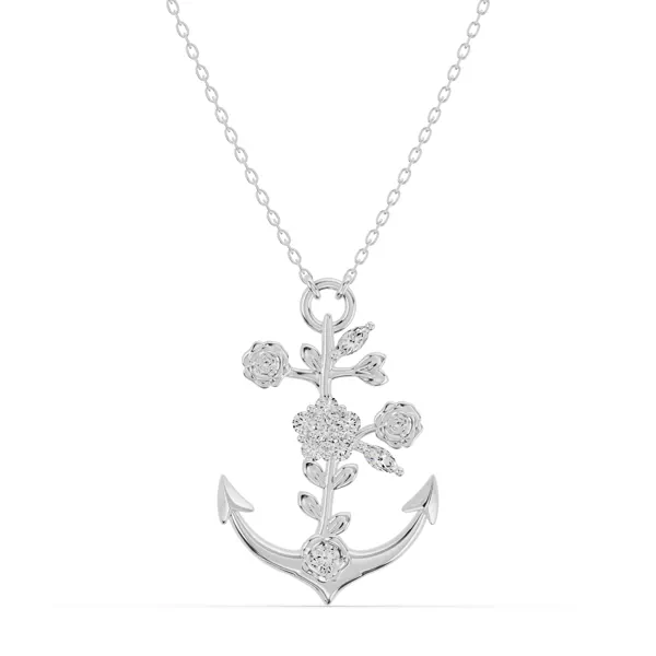 Vine Anchor Lab Diamond Silver Pendant